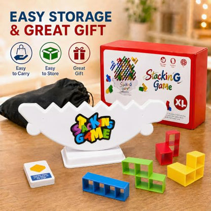 BBnote XL Giant 48PCS Stack Game for Adult & Kids, Tetra Board Tower Games for Family Travel Party, 2 Players Balance Stacking Toy, Team Toys Building Block - size: XL-48PCS