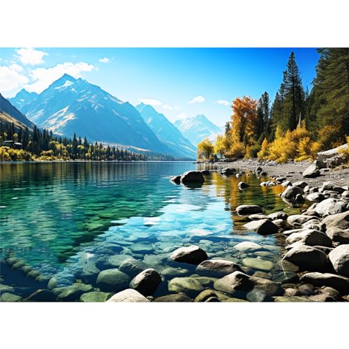 VOLUVOLU 500 Piece Puzzle for Adults,Glacier Park Jigsaw Puzzles 500 Pieces | Mountain Jigsaw Puzzle,Birthday Party for Family Adults Funny Puzzle - color: Glacier Park