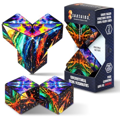 Shashibo ICOSA XL Magnetic Puzzle & Sensory Fidget Toy for Adults & Kids, Stress Relief Fidget Toy for Puzzle Enthusiasts, Cool Fidget Toys for Desk, Shape Shifting Sensory Toy, 200+ Possible Shapes - color: Infinity, size: ICOSA