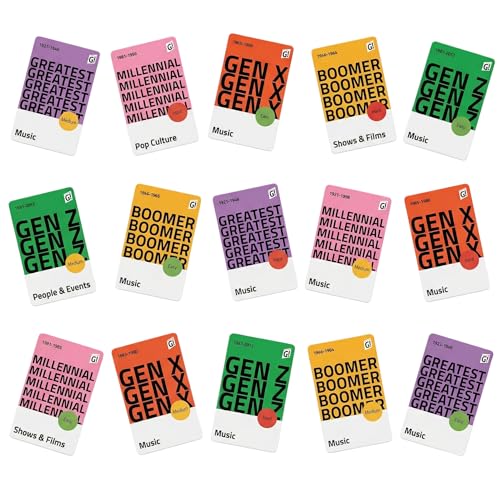 GENSMAK! Trivia Party Game for Adults & Families Multi-Generational Trivia Card Game for Game Night Funny Trivia with Hints 2-8+ Players Ages 10+