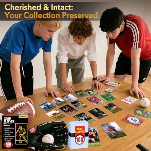 800 Counts Card Sleeves, Premium Clear Polypropylene (PP) Card Sleeves, Penny Trading Cards are Suitable for Standard Trading Cards, Gaming, Sports, Baseball, Soccer Cards