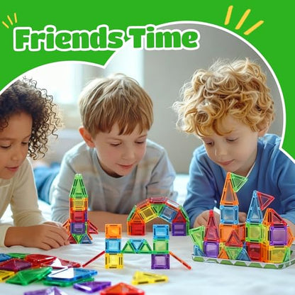 ZNZ Mini Magnetic Tiles 36PCS Travel Set with Case, Portable Magnetic Blocks Building Toys, Montessori Preschool Classroom Must Haves Sensory STEM Toys, Birthday Gift for Boys Girls Ages 3-8 - style: 36