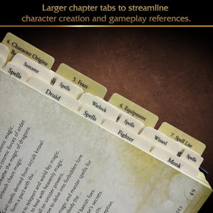 DND 2024 Player’s Handbook Index Tabs. 110 Premium Sticky Tabs for the Dungeons and Dragons 2024 Player Handbook with 2 Erasable Character Sheets.