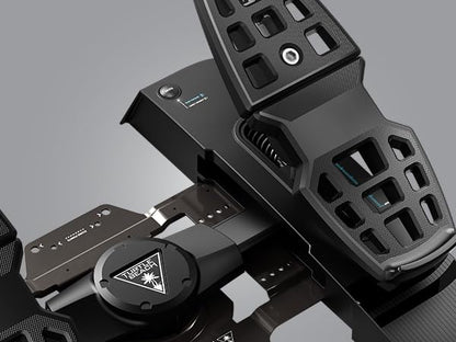 Turtle Beach VelocityOne Universal Rudder Pedals for Windows 10 & 11 PCs, Xbox Series X, Xbox Series S, and Xbox One Featuring Smooth Rudder Axis, Adjustable Brakes and Pedal Width – Black | Windows PC, Xbox Series X|S, Xbox One, Hall-Effect Axes, Swappab