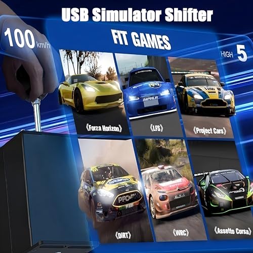 CNRAQR PC USB Racing Game Simulator Shifter Compatible with LO GITECH G29 G27 G25 G920,T300RS/GT 7+R - color: 7R