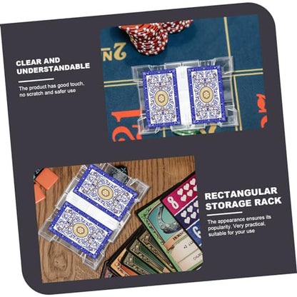 VANZACK Rotating Poker Card Stand with Tray Clear Plastic Storage Rack for Organizing Easy to Clean for Game Supplies