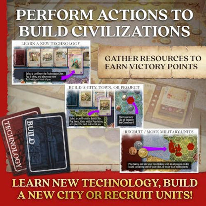 Mosaic: A Story of Civilization - Strategy Board Game for Adults and Family | Fast, Fun, Action-Selection and Area Control Game | 1-6 Players | Ages 14 and Up | 120 Minutes | by Forbidden Games