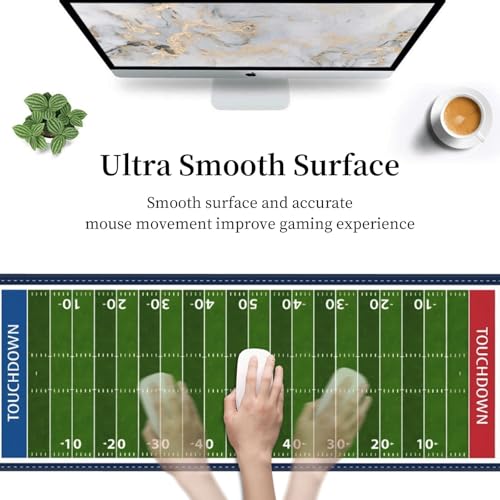 Football Field Gaming Mouse Pad, Extended Large Desk Mat (31.5 x 11.8 in), Non-Slip Rubber Base & Stitched Edges, Waterproof Mousepad for Office, Gaming, Work - color: 25