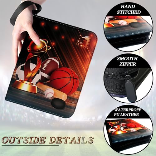 Sports Card Binder 900 Pockets Trading Card Binder with 50 Sleeves Fits 900 Sport Cards, Sports Card Holder Binder with Zipper, Soccer Football Baseball Basketball Hockey Card Gifts Collection Storage - size: 900 Pockets Sports