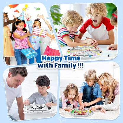 4 in 1 Board Games Set, Classic Strategy Travel Game for Kids, Family Night | Four Ways to Play: Magnetic Chess, Rope Untangling Puzzle Game, Go Game, Rainbow Bead Elimination for Ages 8+, 2-4 Players