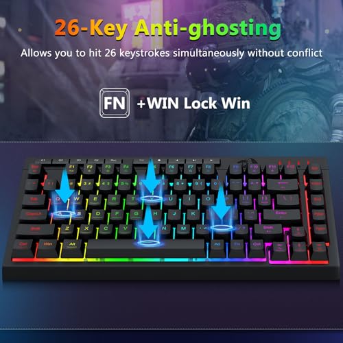 Redragon Wired Gaming Keyboard and Mouse Combo, RGB Backlit, Black