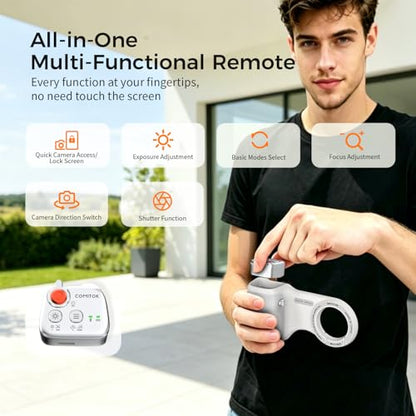 Upgraded Mag-Safe Magnetic Camera Handle Grip with Extended Magnetic Phone Mount with Carabiner & Thumb Rest, Detachable Rechargeable Shutter Remote Compatible with iPhone Pro Max for Video Calls/TK - color: White, size: ARCO Biner