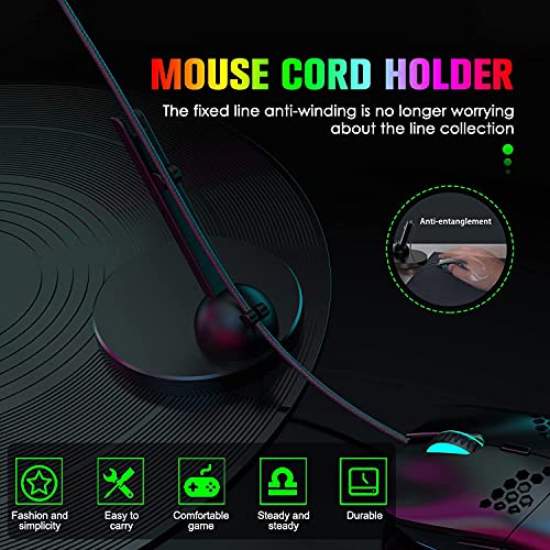 60% Mini 68 Key RGB Backlit Wired USB C Gaming Mechanical Blue Switch Keyboard + Rainbow Backlight 6400 DPI Mouse + Mouse Bungee Cable Cord Management Fixer Holder + Mouse Pad For ESports,Game,office
