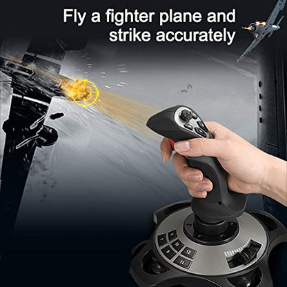 Flight Simulator Controls Joystick,PC Joystick,Flight Stick,PC USB Game Controller with Vibration Function and Throttle Control, Wired Gamepad Flight Stick for TV PC Computer Laptop, Windows xp/7/8/10