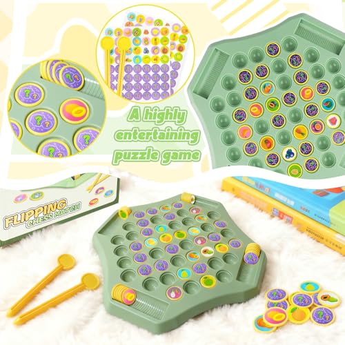 2026 Fruit Turn Around Chess Strategy Chess Game, DIY Fruit Matching Chess Boards,Chess Game for Kindergarten Gathering Activity