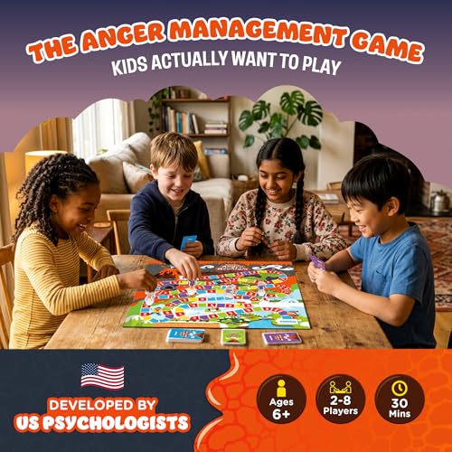 Escape from Anger Mountain Board Game | Anger Management Game for Kids Ages 6+ | Coping Skills and Emotional Regulation | Therapy Game for Kids | 2-8 Players