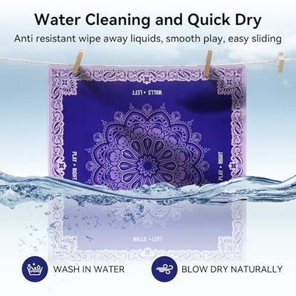 32.4x32.4 Inch Mandala Mahjong Mat with 3MM Noise Reduction | Rubber Anti Slip for Poker, Card, Board & Tile Games, Dominoes, Ships Rolled No Creases Mat - color: Lavender Purple