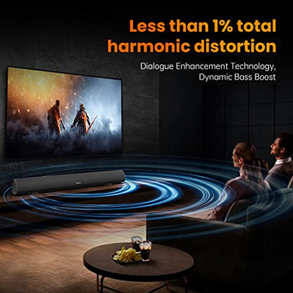100Watt 40 Inch Soundbar, BESTISAN Sound Bar Wireless and Wired Audio Bluetooth 5.0 TV Speakers with HDMI-ARC Function (2023 Beef UP Version, DSP Audio, Bass Adjustable, Wall Mountable) - color: 40inch black