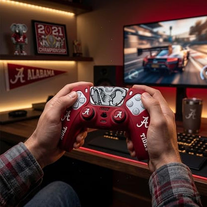 Silicone Gaming Cover Compatible with PS5 Controller - Officially Licensed University of Alabama Crimson Tide Home Design