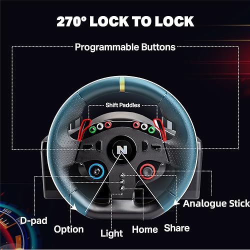 Nitho Drive Pro ONE V24 Racing Wheel with Pedals, 270° Gaming Steering Wheel Compatible with PC, PS4, Xbox One, Xbox Series X|S and Switch, Driving Simulator for Racing Games