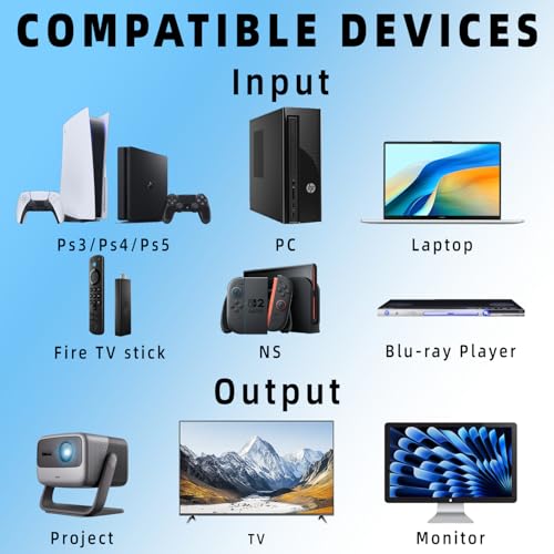 8K HDMI 2.1 Switch Bi-Directional - 2 in 1 Out Switcher/1 in 2 Splitter Supports 8K@60Hz & 4K@60Hz, 48Gbps, 4:4:4bit,UlrtaHD High Resolution Switch Between 2 Inputs or Toggle Displays