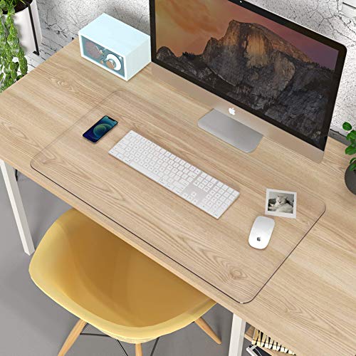 Clear Writing Desk Pad, 24’’x48” Heat Resistant Waterproof PVC Round Edge Durable Desk Protect Mat, Anti-Static Writing Mat Table Protector - size: 24" x 48"