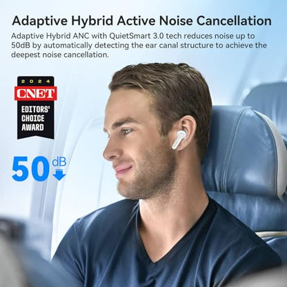 EarFun Air Pro 4 Adaptive Hybrid Noise Canceling Wireless Earbuds, 6 Mics | Qualcomm Snapdragon Sound, aptX Lossless, LDAC Hi-Res Audio, 52H Playtime, Bluetooth 5.4, In-Ear Detection, Glossy White - color: Glossy White