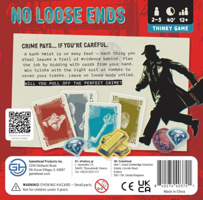 GameHead No Loose Ends, A Trick Taking Card Game of Risk, Reward & Robbery | 2-5 Players, Ages 12+, Plan Your Perfect Heist, 40 Minute Play Time