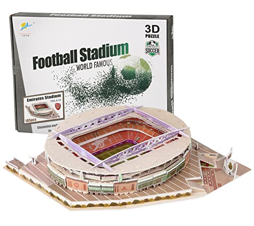 Classic Football Stadium Puzzle,3D Puzzle Soccer Club Venues,3D Paper Model Building Puzzle Kit, Soccer Stadium Souvenir Gift,Handmade Puzzle Ornaments，Cardboard Model (Emirates Stadium) - color: Emirates Stadium