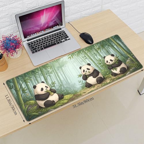 Panda Gaming Mouse Pad XL - 31.5x11.8 in Extended Large Mousepad with Stitched Edges, Breathable Desk Pad for Keyboard & Mouse - color: 14