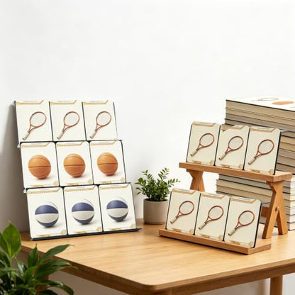 12 Pcs Trading Card Risers for Display Case, Acrylic Display Risers for Sports Cards, Black Tiered Display Stand for Cases & Retail Glass, Graded Card Display Stand for Cardshow Vendor