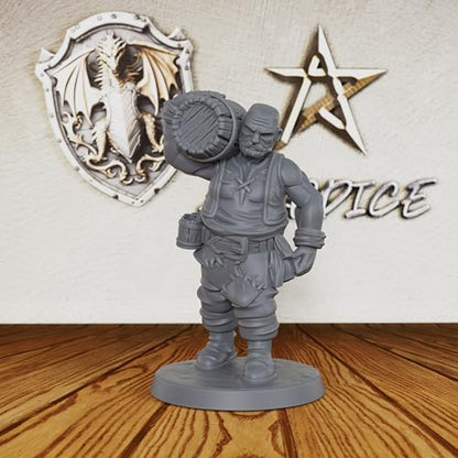 Unpainted Resin NPC Minis for Tabletop RPG Game - 28mm Scale Fantasy Village Folk Set for Dungeon Masters & RPG Gift - 3pcs Human Miniatures Tabletop Gaming Miniatures - Male Townsfolk (AS613)