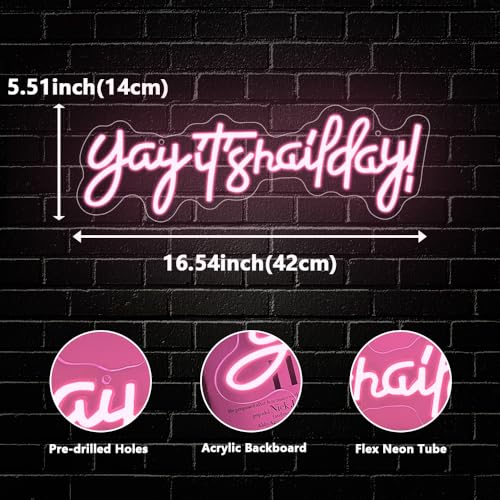 Yay It's Nail Day Neon Sign, LED Light Neon Sign for Business Nail Room Salon Decor Light Up Sign for Wall Beauty Room Nails Hair Bar Great Gifts for Nail Techs Girls, Christmas, Birthday(16.5"*5.5") - style: Nail Day