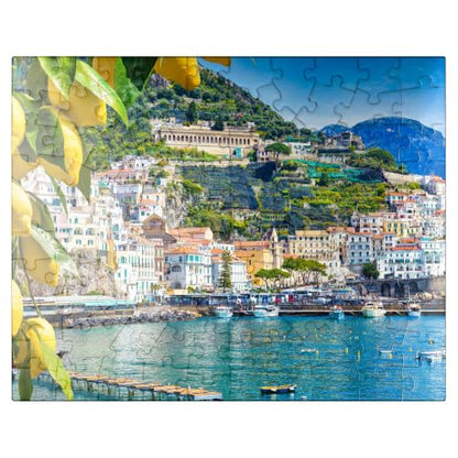 MyPuzzle Panoramic View of Beautiful Amalfi On Hills Leading Down to The Coast, Campania, Italy - Premium 100 Piece Jigsaw Puzzle for Adults - size: 100 Pieces