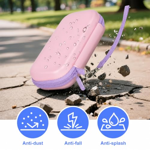 casmilee Handheld Game Console Case for WELLST·G/TaddToy/Beijue | Hard Shell, Padded Divider and Mesh Pocket, Carabiner Carry, for Kids and Adults, Case Only, Purple - color: Purple