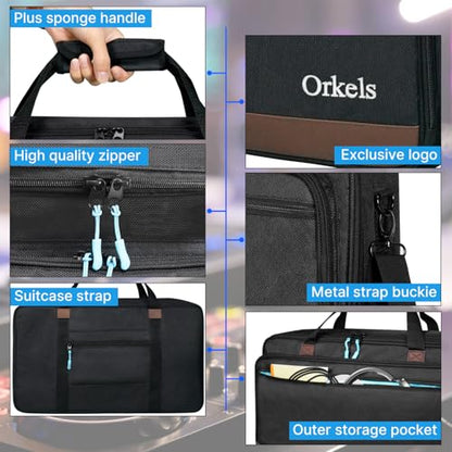 ORKELS DJ Controller Bag, Portable DJ Travel Case with Storage Pocket, Fits Pioneer DDJ 400 SB3 SB2 RB 200, FLX4 REV1, DJ2GO2 Party Mix - size: FLX2/FLX4/REV1/SB2/SB3
