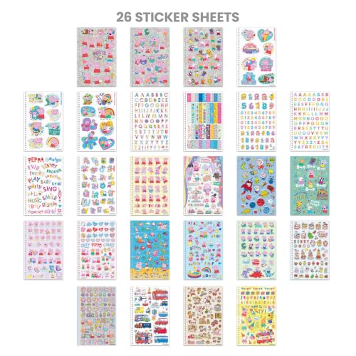 Fashion Angels Peppa Pig 1000+ Tabbed Sticker Collection Book | Includes Holographic, Vinyl & Alphabet Stickers with Peppa Pig & Friends, for Kids Ages 6+ - color: Peppa Pig