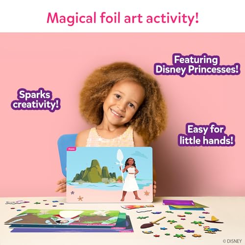 Skillmatics Foil Fun Disney Princess, Foil Art & Craft Kit, Gift for Kids | Travel Toy, Mess-Free Sticker Activity, DIY Decor, For Fans of Cinderella, Ariel & Jasmine, Girls & Boys Ages 4, 5, 6, 7, 8