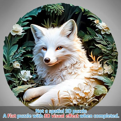 Wooden Puzzle for Adults - Unique Shape Fox Wooden Jigsaw Puzzle, Wood Puzzles, Challenge Puzzle for Adults 11.4x11.4 in 200 Pieces