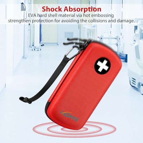 MEDMAX Hard Shell Insulin Cooler Travel Case with 2 Ice Pack, Shock Absorption Insulated Diabetic Medication Organizer Carrying Bag with Extra Pouch for Insulin Pen and Other Diabetic Supplies, Red - color: Red