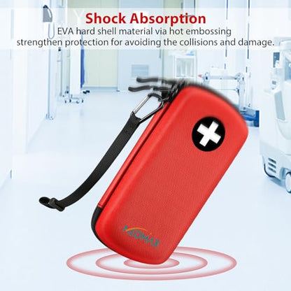 MEDMAX Hard Shell Insulin Cooler Travel Case with 2 Ice Pack, Shock Absorption Insulated Diabetic Medication Organizer Carrying Bag with Extra Pouch for Insulin Pen and Other Diabetic Supplies, Red - color: Red
