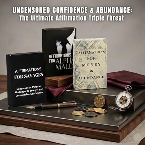 Isaac Liev 150 Positive Daily Affirmation Cards For Men Motivational card, Inspirational, Mindest Gifts for Success - Cool Gifts for Him, Best Friend, Coworkers, Office & Birthday - style: 3-PACK DEAL - Alpha Affirmations , Money Affirmations & Savage Aff