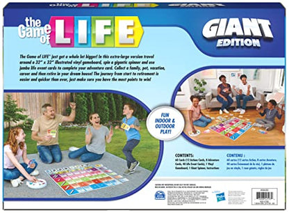 Spin Master Games The Game of Life Giant Edition Family Game | Oversized Vinyl Game Board, Become The Mover On The Board, Great For Family Game Night, Kids Game, For 2-4 Players, Ages 8+ - style: The Game of Life