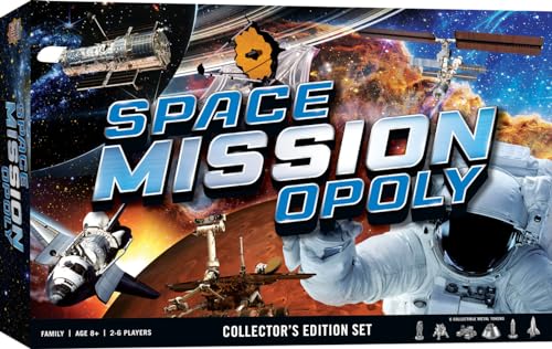 MasterPieces Space Mission Opoly Board Game - Fun Opoly Board Games for Adults & Kids - Includes Space Tokens & Cards - Ages 8+ - color: Space Mission