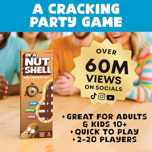 CONFIDENT? in A Nutshell: Slide & Reveal Word Guessing Board Game with 450+ Questions - Fun Family Party Game for Kids & Adults, Ages 10+, 2-20 Players, 20 Minute Playtime | Innovative Sliding Window Word Guessing Game, 450+ Questions, Family Fun for Kids