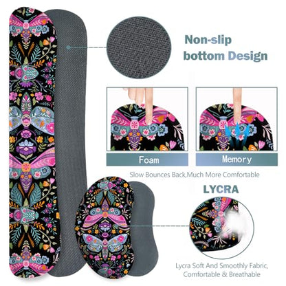 ARTSO Black Desk Mat Set, Extended Gaming Mouse Pad with Wrist Rest Support +Keyboard Wrist Rest +Coaster, Large Cute Butterfly Mousepad, Colorful Butterfly - color: Colorful Butterfly