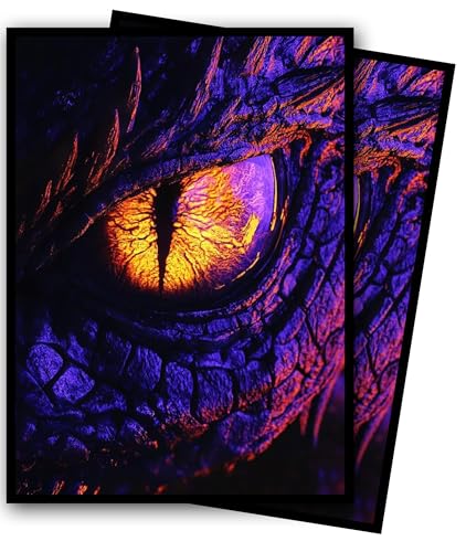 MTG Card Sleeves, Ultra Clear Front & Matte Finish Back, 100 Count Standard Size Matte Art Sleeve for Magic The Gathering - color: Dragon's Eye