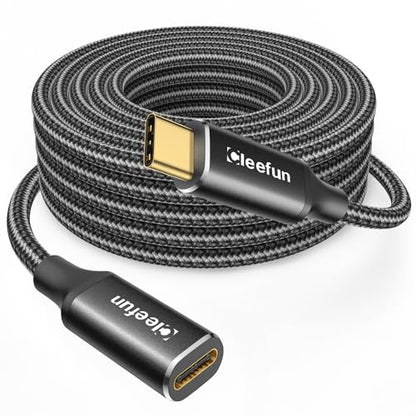 CLEEFUN 10ft USB C Extension Cable, 3.2 Male to Female, 5Gbps Data & 4K Video Sync, 100W Fast Charging for USBC Hub, Laptop, Tablet, Phone - color: Black, size: 10ft