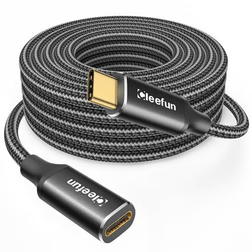 CLEEFUN 10ft USB C Extension Cable, 3.2 Male to Female, 5Gbps Data & 4K Video Sync, 100W Fast Charging for USBC Hub, Laptop, Tablet, Phone - color: Black, size: 10ft