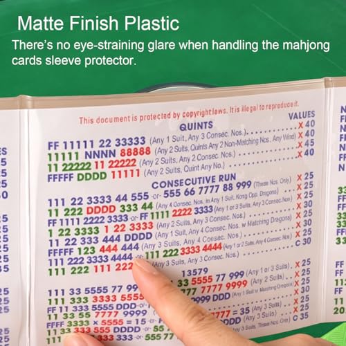 AOG Large Mahjong Card Cover,2 Pack,Waterproof,Plastic Protector Sleeves | Durable & Spill-Resistant,Glare-Free Matte Finish, Mahjong Nights,mahjong players,gifts for friends or fellow players - size: Large Size 2pack
